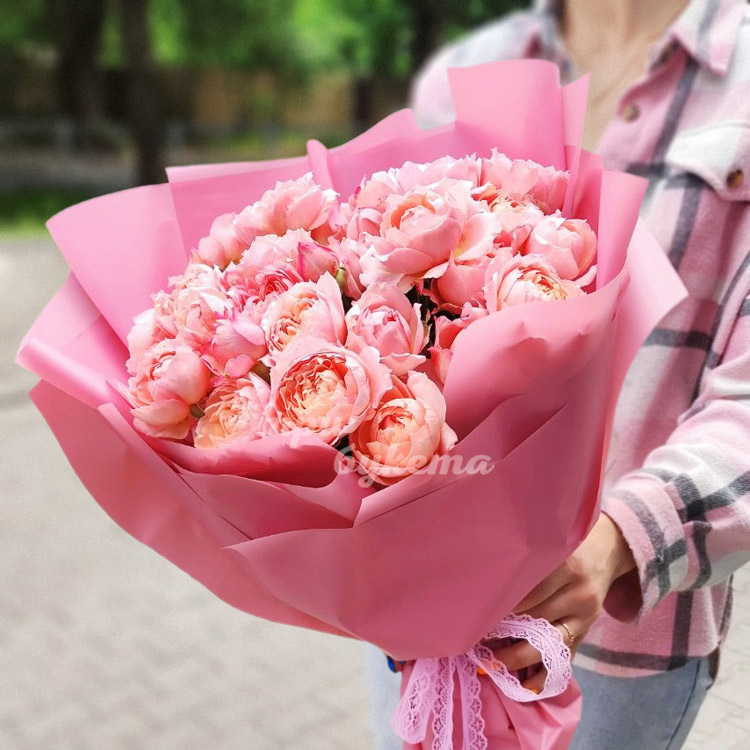 9 кустовых пионовидных роз (доп. фото 2)